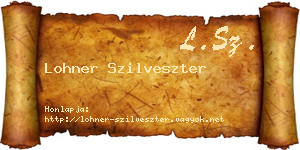 Lohner Szilveszter névjegykártya